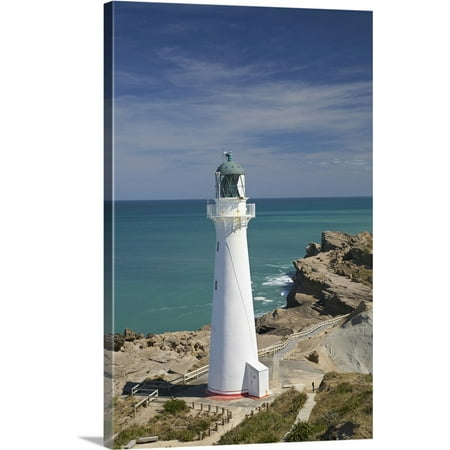 Great BIG Canvas | David Wall Premium Thick-Wrap Canvas entitled Castle Point Lighthouse, Castlepoint, Wairarapa, North Island, New