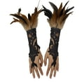 thumbnail image 2 of QASIEATN Women's Festival Clothing Essentials Mardi Gras Fingerless Gloves for Women Fashion Decor Single Glove Elegant Festive Events Accessories, 2 of 4