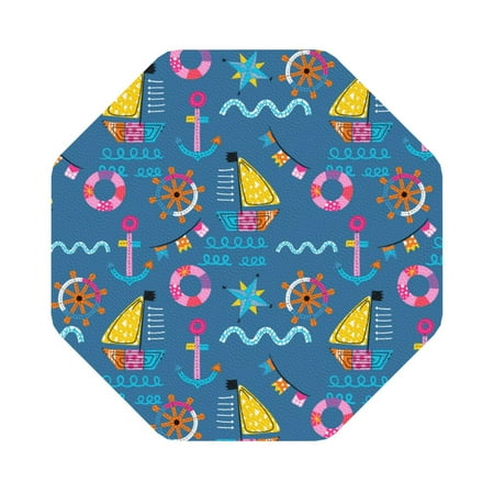 

Matuu Sailboat With Sailing for Cup Coasters Set of 6 Leather Coasters Desk Coasters for Office Measures 4” x 4” Octagon