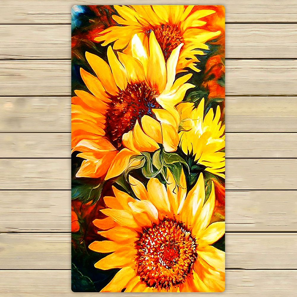 ZKGK Sunflowers Hand Towel Bath Towels Beach Towel For Home Outdoor