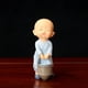 thumbnail image 4 of Mesa de té decorativa Monk Home, ideal para el salón o la sala de estar. Diseño zen pequeño, plegable, con base de madera y estructura de dos niveles. Perfecta para relajarse en el, 4 of 8