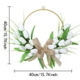 thumbnail image 3 of Linnome Easter Artificial Tulip Wreath Iron Door Knocker for Valentine's Day Home Festive Decor Romantic Wreath, 3 of 6