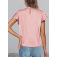 thumbnail image 2 of Blusa de Satén para Mujer PRETTYGARDEN Manga Corta con Volantes Talle M, 2 of 6