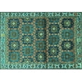 thumbnail image 1 of Ahgly Company Machine Washable Indoor Rectangle Persian Turquoise Blue Traditional Area Rugs, 5' x 8', 1 of 4