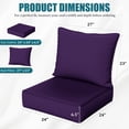 thumbnail image 2 of Kimunuk 4 Pack Outdoor Deep Seat Cushion Set, 24" x 24" x 6.5" Patio Furniture Chair Cushions Replacement for Sofa Couch, Purple, 2 of 5