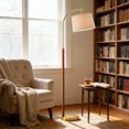 thumbnail image 6 of Oneach 62.5" MDF Metal Tall Floor Lamp with Lamp Shade, Farmhouse Standing Lamp for Bedroom, Living Room, Office, 6 of 10