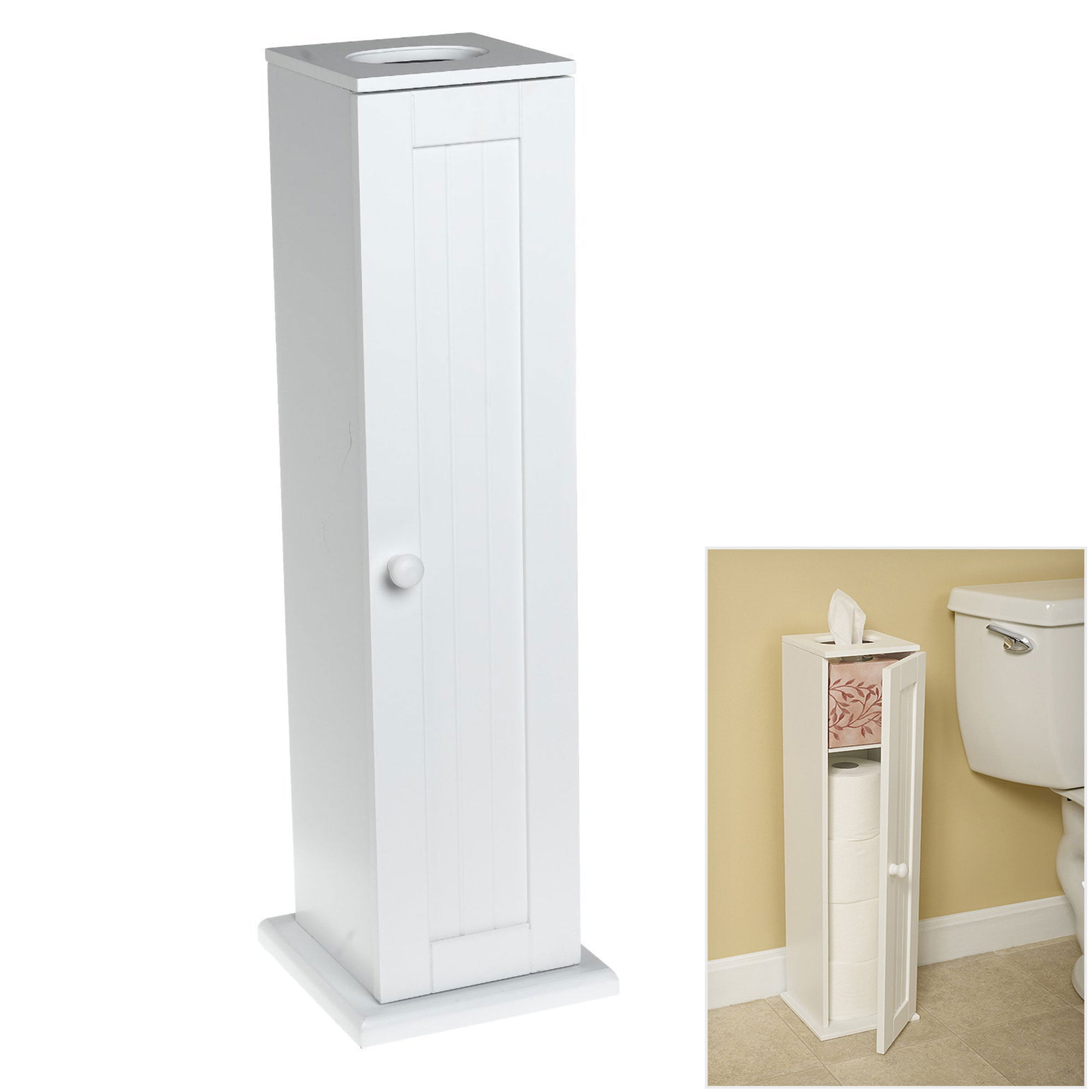 Country Cottage White Toilet Paper, Toilet Paper Cabinet Storage