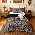 thumbnail image 2 of meiyoeat Rustic Outdoor Fishing Hunting Twin Comforter Sets for Men Boys, Forest Lake Wildlife Bedding Set, Olive Drab, Black Reversible, 2-Piece, 1 Comforter and 1 Pillowcase, 2 of 6