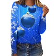 thumbnail image 4 of Camisas Navideñas Para Mujer, Camisetas de Manga Larga, Blusa Informal Holgada Con Cuello Redondo Estampada A La Moda Odeerbi  ODB194721, 4 of 5