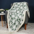 thumbnail image 2 of PiccoCasa Sherpa Blanket Soft Reversible Snowflake Throw Blanket for Sofa Couch Bed(Green, 50" x 60"), 2 of 6