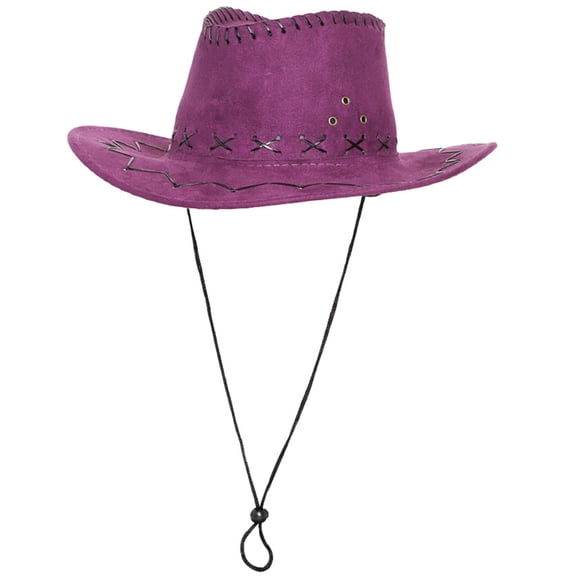 Yoetaun Ranchers Hat Western Wide Brimmed Hat for Women Men Casual Wear Western Fedoras Men Women Unisex Wear Purple