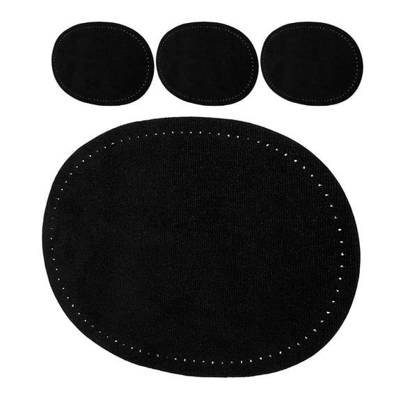 Topbathy 2Pair Oval Black Fabric Patches for Clothes Elbow and Knee Repair and Decoration