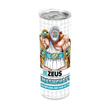 Smashcraft 20 ounce Stainless Steel Double Walled Insulated Travel Tumbler Coffee Mug Cup, Zeus Comic