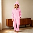 thumbnail image 5 of BRGZLK Halloween Pumpkin Onesie for Boys Girls 2026 Trendy Cute Long Sleeve Flannel Soft Cozy Plush Hooded Jumpsuit Winter Warm Fuzzy One Piece Jumpsuits Pink 4-5 Years, 5 of 7