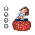 thumbnail image 2 of Christmas Storage Toy Bag Chair, Coniferous Tree of New Year's Eve Line up on Vertical Stripes Green Xmas, Stuffed Animal Organizer Washable Bag, Large Size, Red Green White, by Ambesonne, 2 of 3