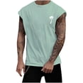 thumbnail image 2 of TOWED22 Men's Tank Tops Workout Sleeveless Gym Muscle Shirts Athletic Bodybuilding Tee Shirt(Green,XXL), 2 of 4