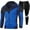 -A-Blue163, variant on FINALGANG Men Versatile Outfits Solid Color Patchwork Hooded Long Sleeve Drawstring Full Zip Hoodie Sweatpants With Pockets Two Piece Athletic Sets Leisure Breathable Daily Wear