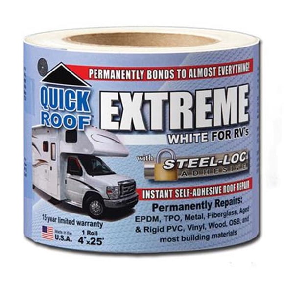 Cofair Product BUBE425 Quick Roof Extreme RV Roof Repair with Steel, Tan - 4 x 25 in.