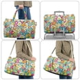thumbnail image 5 of Garronmavis Colorful Floral Large Quilted Duffle Bag for Women, Lightweight Weekender Bag Travel Overnight Carry On Bag, Gym Dance Shoulder Bag with Zipper Pockets, 5 of 7