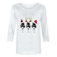 thumbnail image 4 of 2024 Christmas Shirts for Women Casual Red Wine Glass Graphic Tees Trendy 3/4 Sleeve Tops Xmas Holiday T-Shirt Ladies Cute Snowflake Crewneck Tunic Blouse,#8_Wine Glass_White,XX-Large, 4 of 5