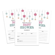 Inkdotpot 30 Fill In StyleBaby Shower Invitation Cards Twinkle Twinkle Little Star Gender Neutral Blank Invites