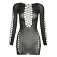 thumbnail image 1 of TSADFHJI Jupe Noire Femme Longue Printemps Été Mode Jacquard Creux Col Rond Taille Haute Robe Courte Ajustée Noire, 1 of 9
