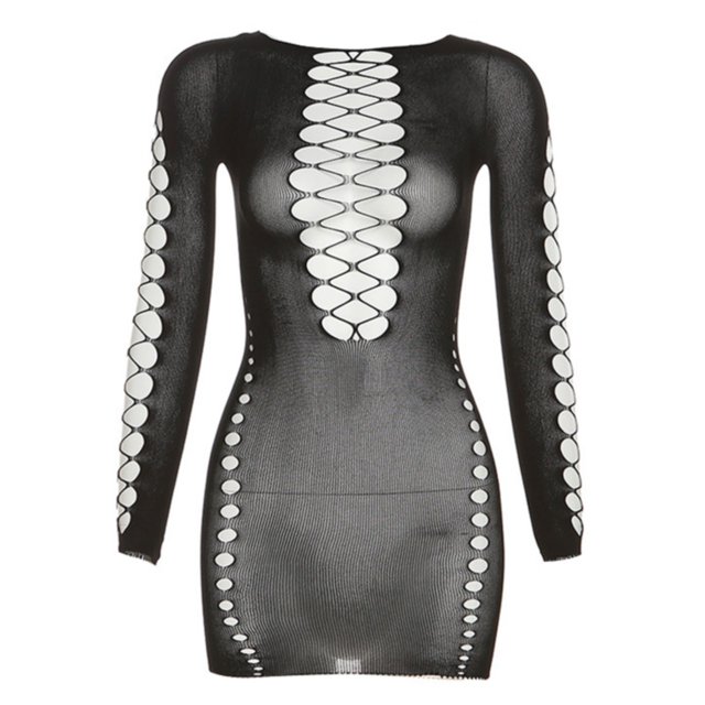 TSADFHJI Jupe Noire Femme Longue Printemps Été Mode Jacquard Creux Col Rond Taille Haute Robe Courte Ajustée Noire