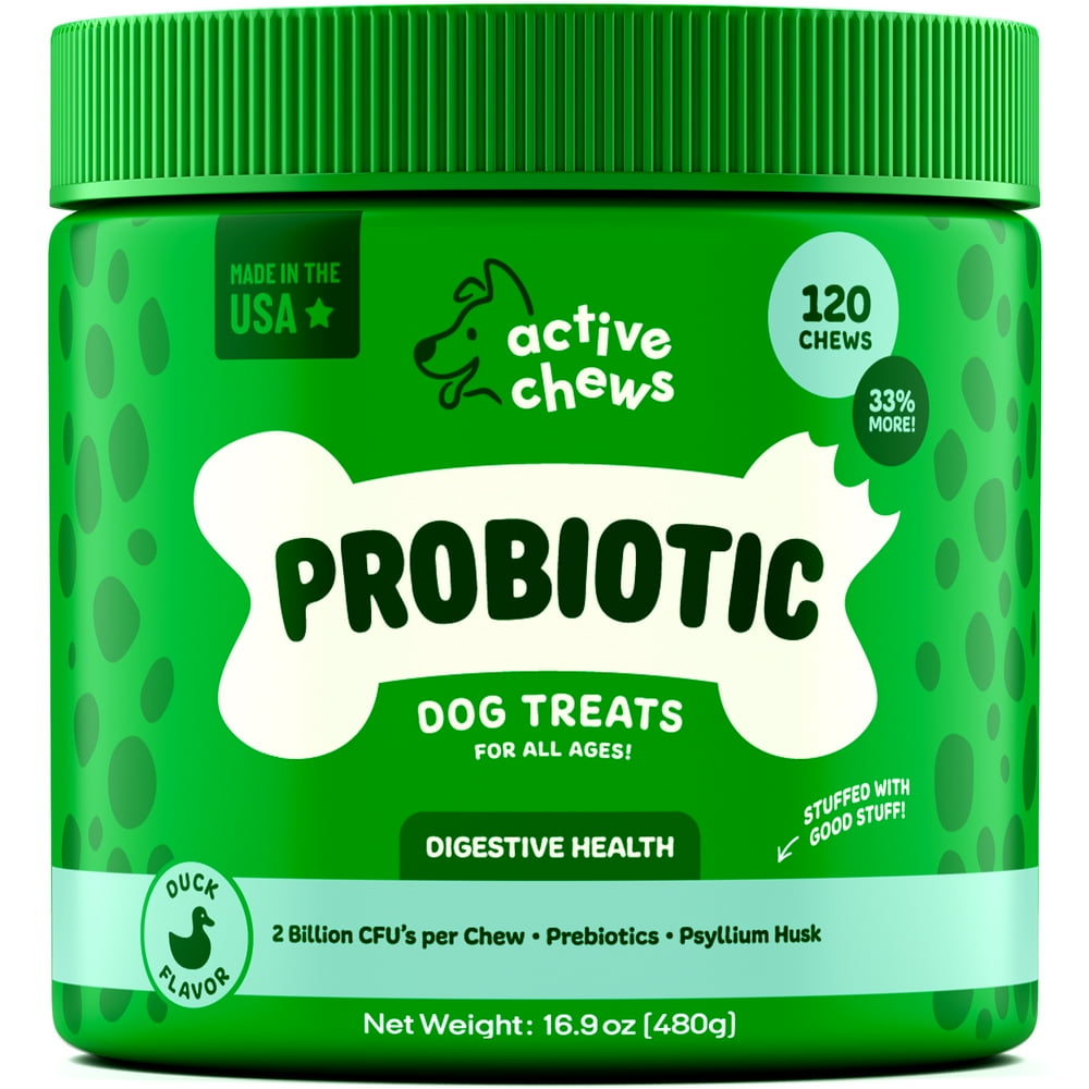 Active Chews Probiotic Digestive Health Soft Chews for Dogs, 120 Chews