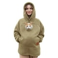 thumbnail image 2 of Stralyhd Pet Pouch Hoodie for Women Cozy Soft Sweatshirts with Large Pocket Fleece Pet Carrier Hoodie Long Sleeve Animal Holder Pullover Khaki S, 2 of 9