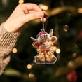 thumbnail image 3 of Hogar y jardín, Flores artificiales, Adornos navideños acrílicos 2D para árbol de Navidad: decoración festiva para las fiestas, Un adorno colgante, 3 of 4