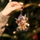 thumbnail image 3 of Adornos navideños colgantes de acrílico 2D con flores artificiales: decoración festiva para las fiestas, decoraciones otoñales para el hogar, plantas artificiales, decoraciones otoñales, regalos de cu, 3 of 4