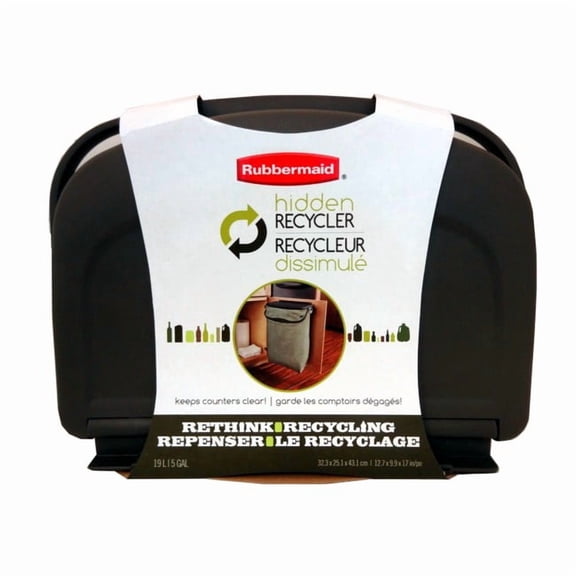Rubbermaid Hidden Recycler Over-The-Door Under Cabinet Recycle Waste Bin Bag