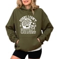 thumbnail image 2 of Sorry I Can't It Is Football Season Hoodie Women Checkered Helmet, Army Green Hoodie, M, 2 of 8
