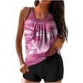 thumbnail image 1 of Birdeem Women Plus Size Print Bowknot Set Two-Piece Swimsuit Swimwear Shorts, 1 of 12