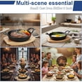 thumbnail image 5 of 4 Sets Mini Cast Iron Skillet, 6.3 Inch Small Cast Iron Skillets with Wooden Base, Round Mini Pan Fajita Plate Iron Pan Pot, Heavy Duty Cast-iron Cookware for Baking, Frying, Cooking, Serving & More, 5 of 8