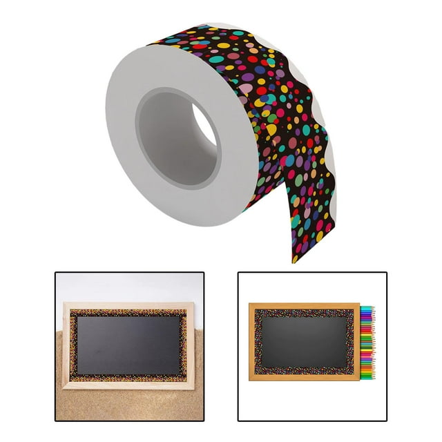 Bordures de Tableau 20M avec Motifs Créatifs pour Tableau Noir Tableau Blanc Points Colorés