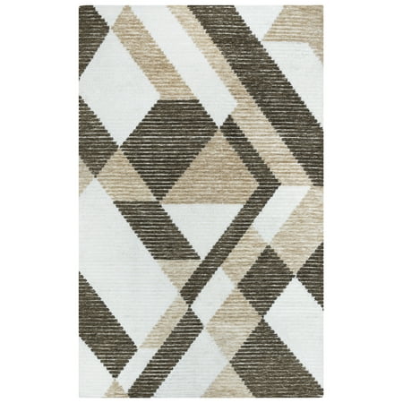 Rizzy Rugs Vista Area Rug A09107 Ivory Angled Banded 5  x 7  6  Rectangle Manufacturer: Rizzy Rugs Collection: Vista Rugs Style: Vista Rugs: A09107 Ivory Specs: 100% Recycled PolyesterOrigin: Made in India