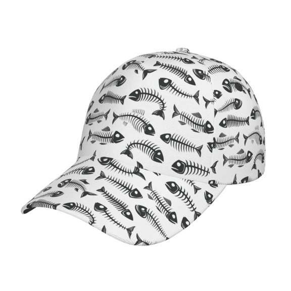 Haiem Fish Bones Baseball Cap Dad Hat Cotton Soft Adjustable Fashion Hats for Men Women Unisex Style Headwear
