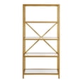 thumbnail image 6 of Evelyn&Zoe Etta 63" Tall Rectangular Bookcase, Brushed Brass, 6 of 7