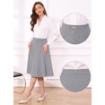 thumbnail image 2 of DARING DIVA Women's A-Line Vintage High Waist Pleated Midi Skirts X-Small Gray, 2 of 5