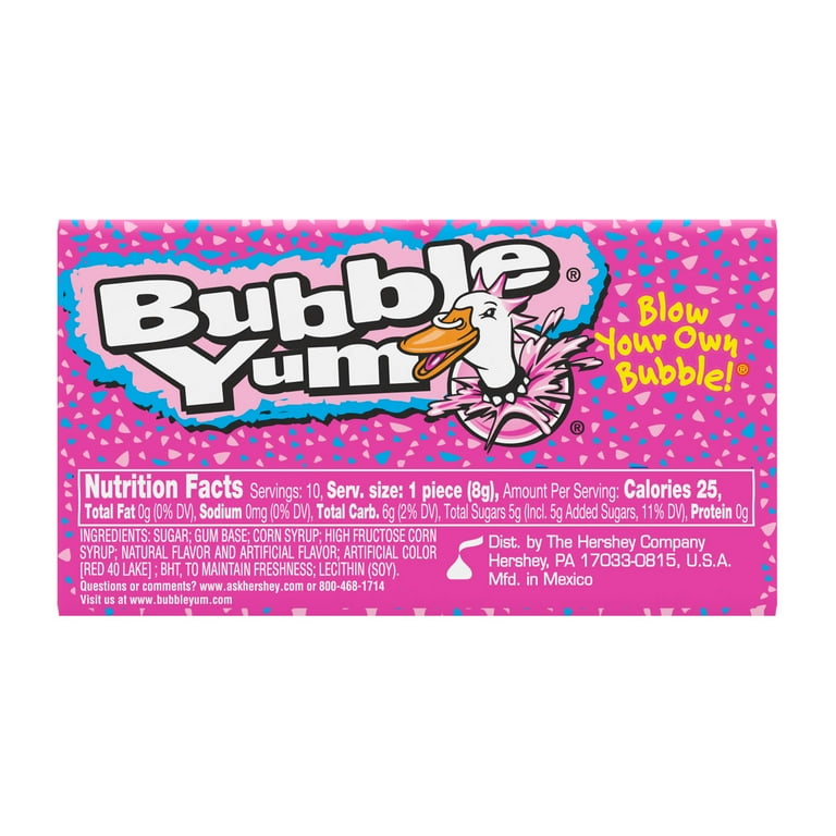 Bubble Yum Original Flavor Chewy Bubble Gum, 10 Individually