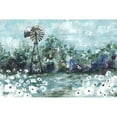 thumbnail image 3 of Tre Sorelle Studios 14x11 Black Modern Framed Museum Art Print Titled - Windmill and Daisies Landscape, 3 of 5