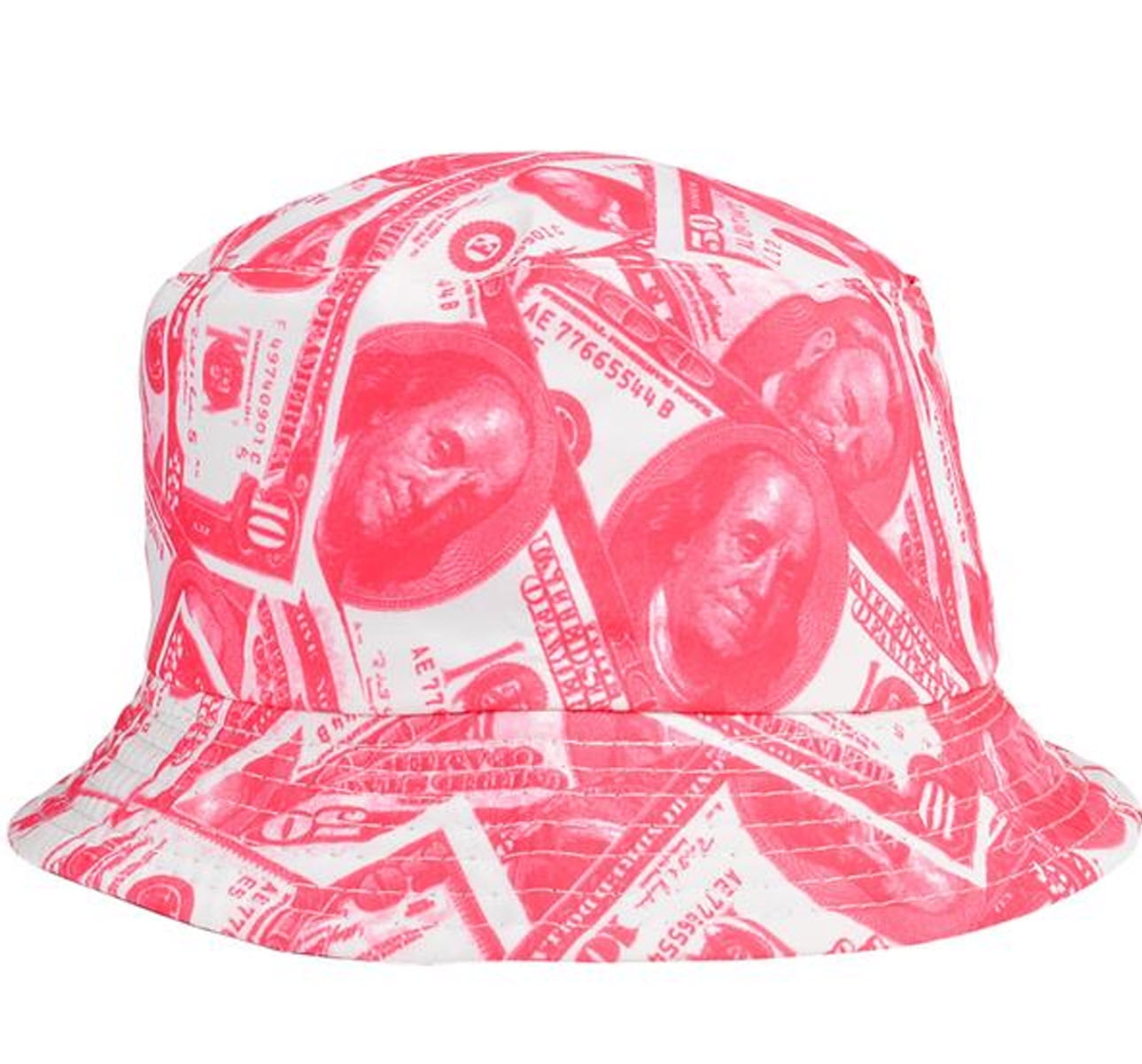 Pink Money Bucket Hat 100 Dollar Bills 
