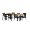 thumbnail image 2 of Amazonia Amoise Teak Finish & Aluminum 9 Pieces Extendable Rectangular Patio Dining Set, seating capacity:8, 2 of 14