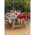 thumbnail image 2 of Outdoor Tablecloth with Umbrella Hole and Zipper, Red Christmas Rectangle Table Cloth 60x120 Inch Waterproof Tablecloth, Gnomes Xmas Tree Snowflake Gifts Birds Picnic Table Cover for Patio Camping, 2 of 7