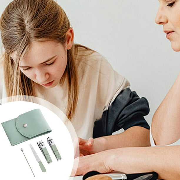 Fiudx Juego de Tijeras para Uñas, de Acero Inoxidable, Cortaúñas Planos y Desviados, Incluye Palillo para Orejas, Duradero y Resistente a La Oxidación, Diseño Ergonómico, para Uso Doméstico, Tamaño 1