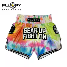 yellow, variant on FLUORY Muay Thai Shorts Tie-dyeing Free Combat Mixed Martial Arts Boxing Training Match Pants Leisure Style