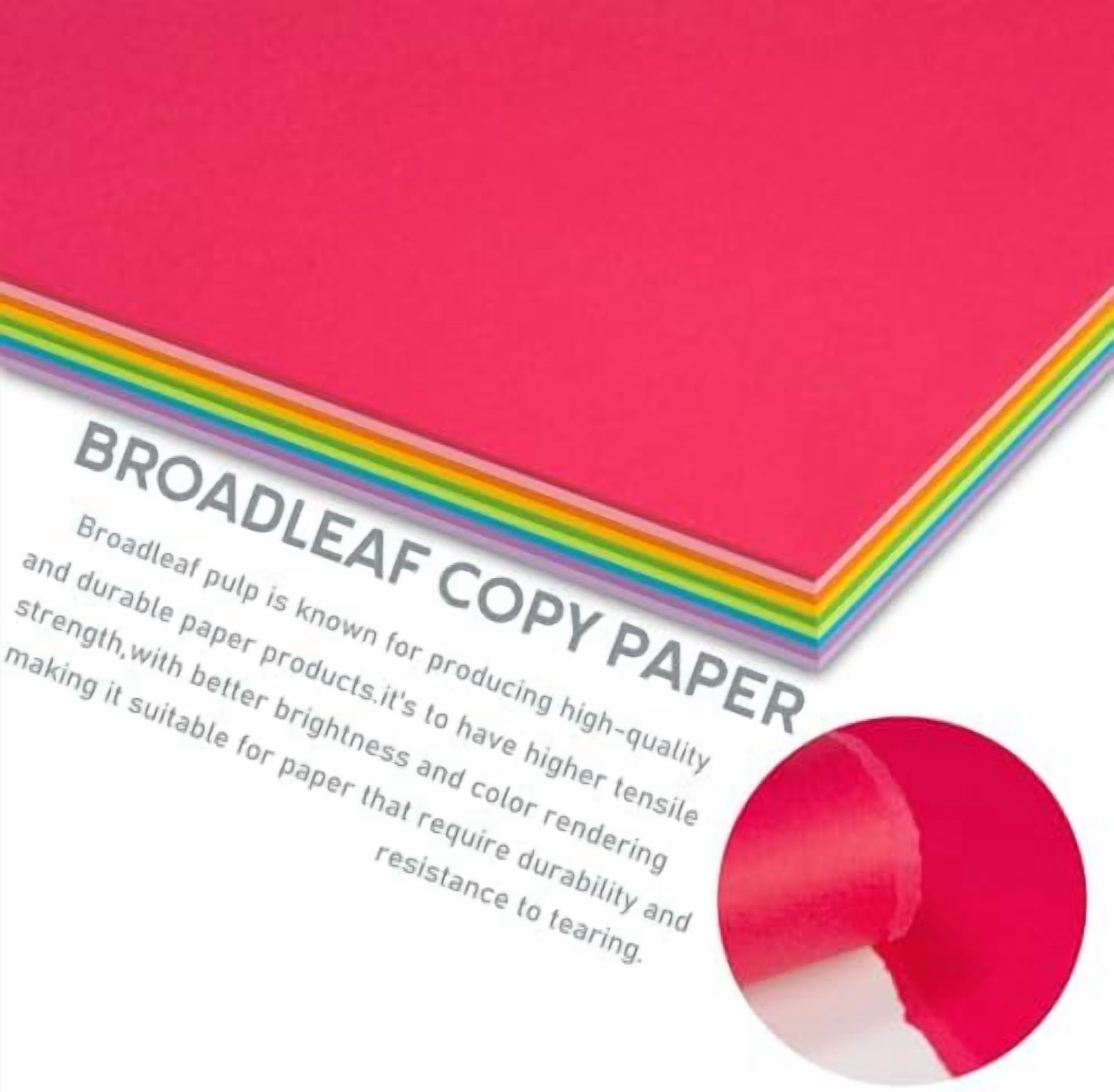 Colored Copy&Print Paper 8.5X11 Inches,180 Sheets 9 Colors Rainbow A4 Printer Paper 20 lb/90GSM Colored Origami Paper for Cutting DIY Kids Art Craft