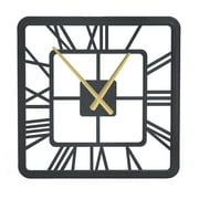 Large Wall Clock for Living Room Decor, Cut Out Distinctive Clock for Bedroom,Black