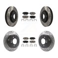 thumbnail image 1 of Transit Auto Front Rear Coated Drilled Slotted Disc Brake Rotors and Ceramic Pads Kit for Car Hyundai Sonata Kia Optima KDC-100390, 1 of 11